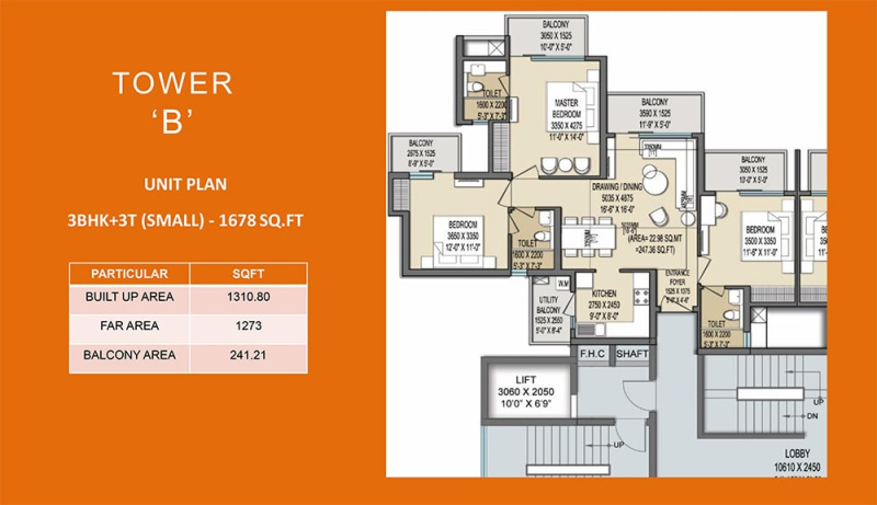 3 BHK Apartment 1678 Sq.ft. for Sale in Siddhartha Vihar, Ghaziabad