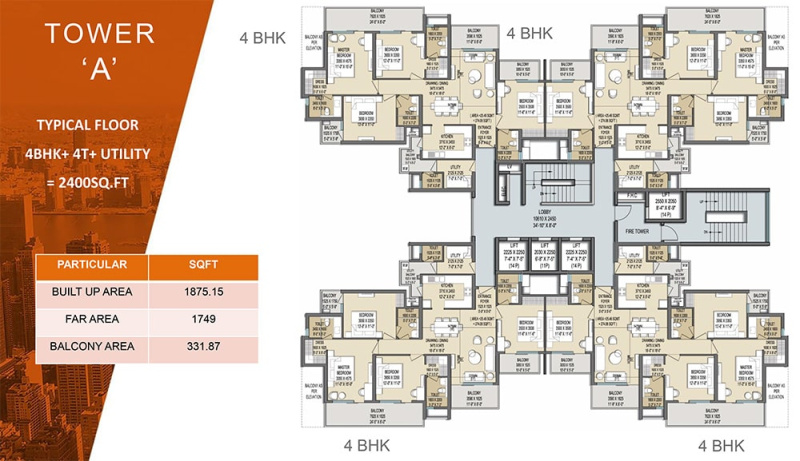 3 BHK Apartment 1678 Sq.ft. for Sale in Siddhartha Vihar, Ghaziabad