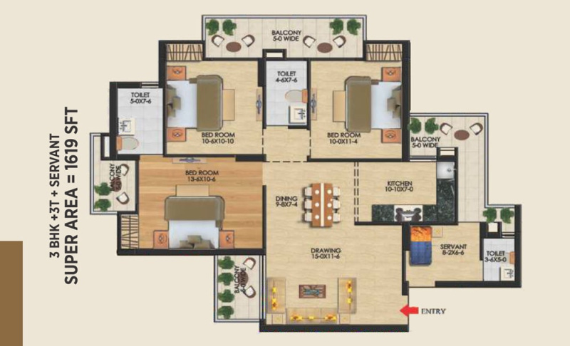 2 BHK Apartment 1061 Sq.ft. for Sale in Techzone 4, Greater Noida