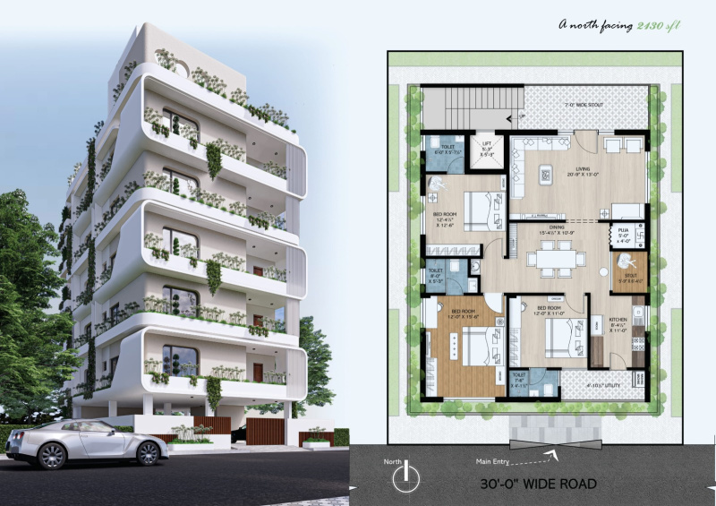 3 BHK Apartment 1850 Sq.ft. for Sale in Rushikonda, Visakhapatnam