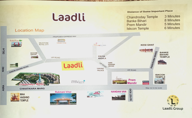 1 BHK 784 Sq.ft. Apartment for Sale in Sunrakh Road, Vrindavan