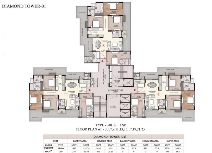 3 BHK Apartment 1737 Sq.ft. for Sale in Lawrance Road, Delhi