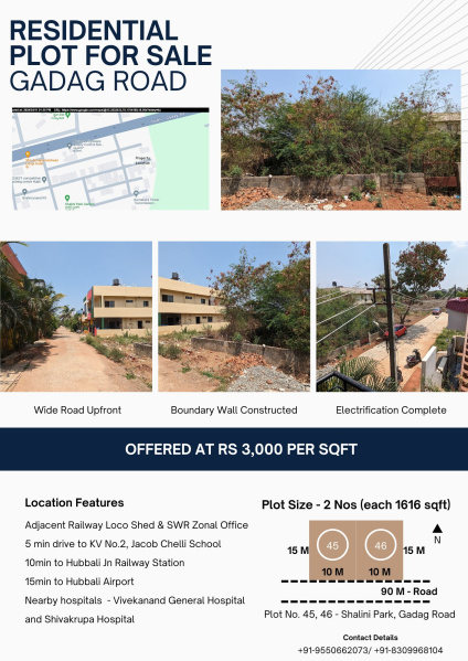  Residential Plot 3232 Sq.ft. for Sale in Gadag Road, Hubli