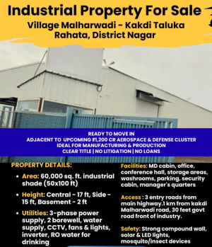 Factory for Sale in Shirdi, Ahmednagar