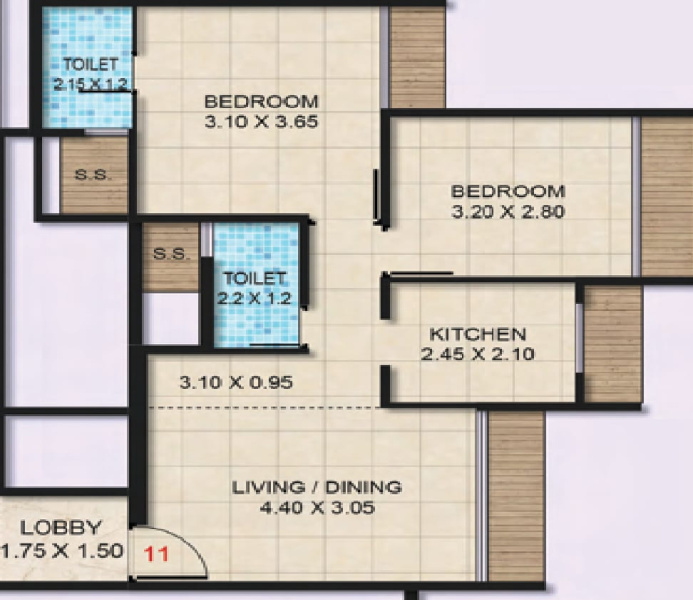 2 BHK Builder Floor 1150 Sq.ft. for Sale in Pushpak Nagar, Navi Mumbai