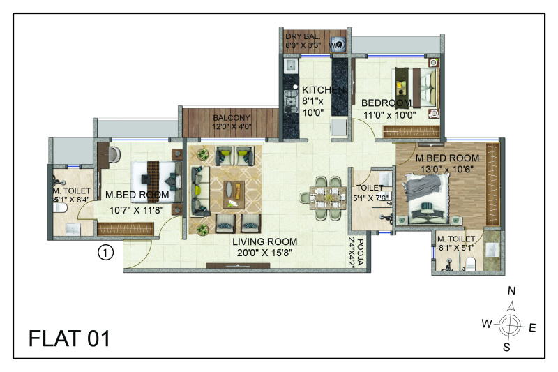 3 BHK Builder Floor 1840 Sq.ft. for Sale in Kharghar, Navi Mumbai