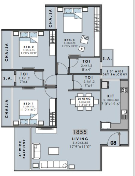 3 BHK Builder Floor 1815 Sq.ft. for Sale in Khandeshwar, Navi Mumbai