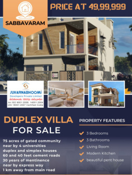 3 BHK House for Sale in Sabbavaram, Visakhapatnam