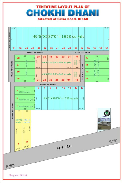  1000 Sq.ft. Commercial Land for Sale in Sirsa Road, Hisar