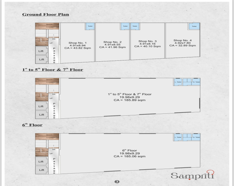  Office Space 2500 Sq.ft. for Rent in New Citylight, Surat