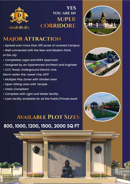  Residential Plot 800 Sq.ft. for Sale in Puwarda Junarda, Super Corridor, Indore