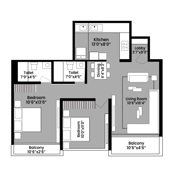 2 BHK Apartment 751 Sq.ft. for Sale in Tathawade, Pune