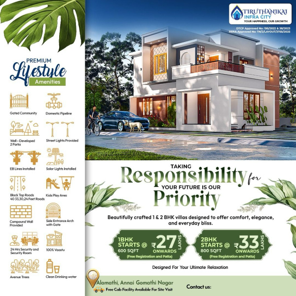  800 Sq.ft. Residential Plot for Sale in Red Hills, Chennai