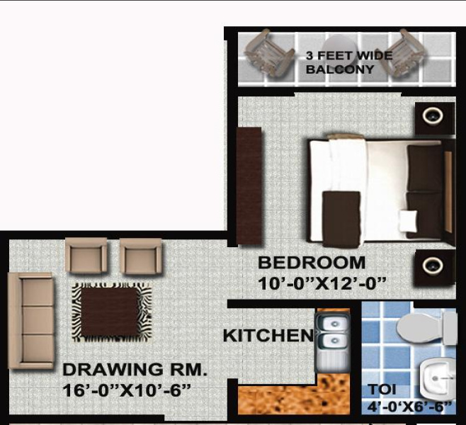 1 BHK Studio Apartment 550 Sq.ft. for Sale in Sector 1 Greater Noida West