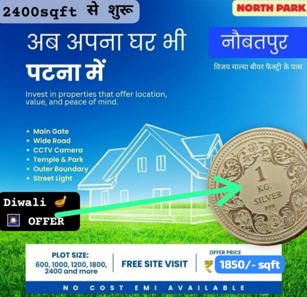  1000 Sq.ft. Residential Plot for Sale in Naubatpur, Patna