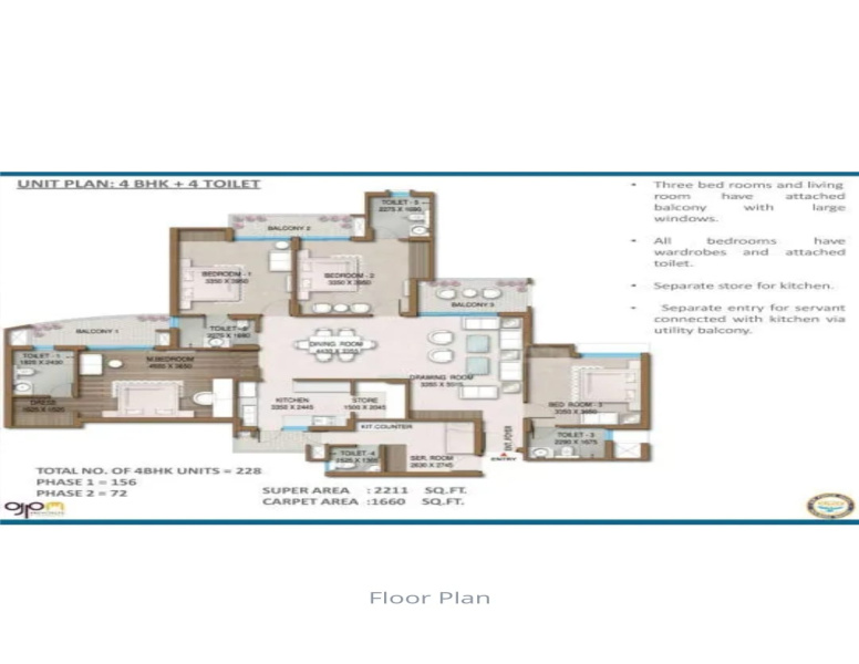 4 BHK Apartment 2250 Sq.ft. for Sale in Benar Road, Jaipur