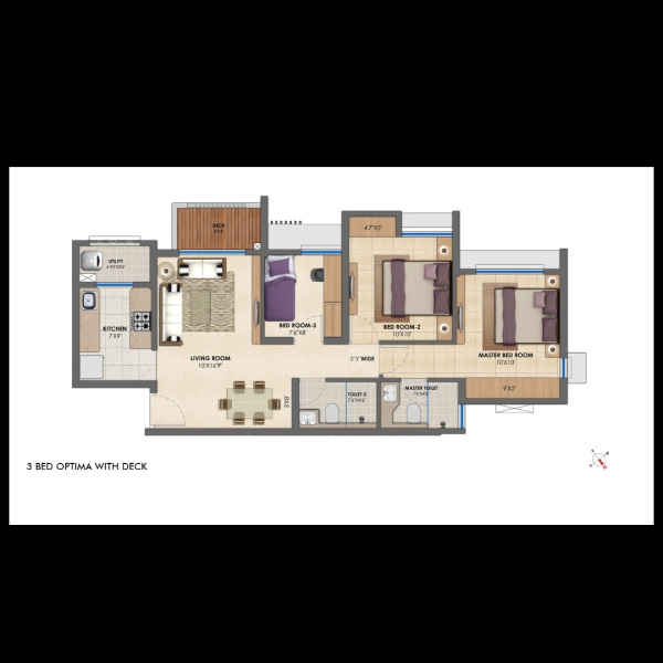 3 BHK Apartment 758 Sq.ft. for Sale in Bhiwandi, Thane