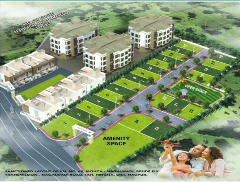  Residential Plot 1473 Sq.ft. for Sale in Hingna, Nagpur