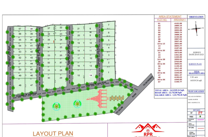  Residential Plot 1000 Sq.ft. for Sale in Datrenga, Raipur