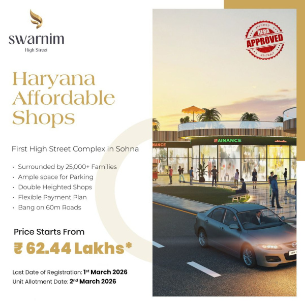  352 Sq.ft. Commercial Shop for Sale in Sector 5, Sohna, Gurgaon