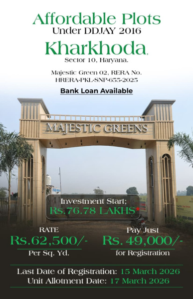  122 Sq. Yards Residential Plot for Sale in Kharkhoda, Sonipat