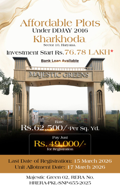  162 Sq. Yards Residential Plot for Sale in Kharkhoda, Sonipat