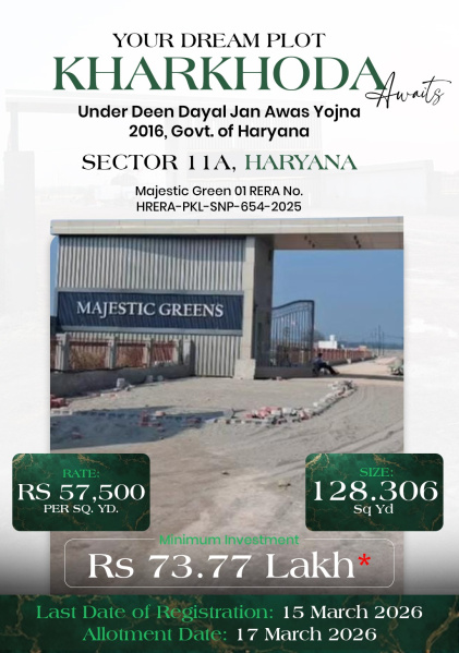  162 Sq. Yards Residential Plot for Sale in Kharkhoda, Sonipat