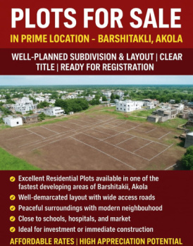  Residential Plot for Sale in Barsi Takli, Akola