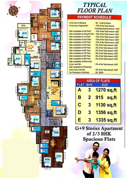 3 BHK 1270 Sq.ft. Apartment for Sale in Link Road, Durgapur