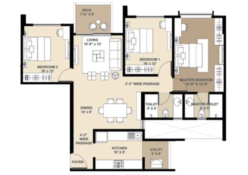 3 BHK Apartment 1500 Sq.ft. for Sale in Chandivali, Powai, Mumbai