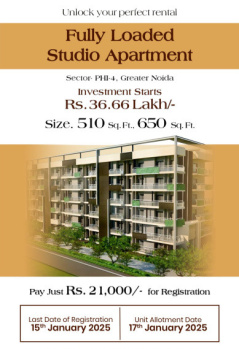 1 RK Studio Apartment for Sale in Sector Phi 4, Greater Noida