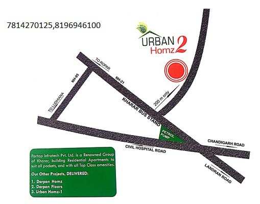 2 BHK Apartment 850 Sq.ft. for Sale in Kharar, Rupnagar