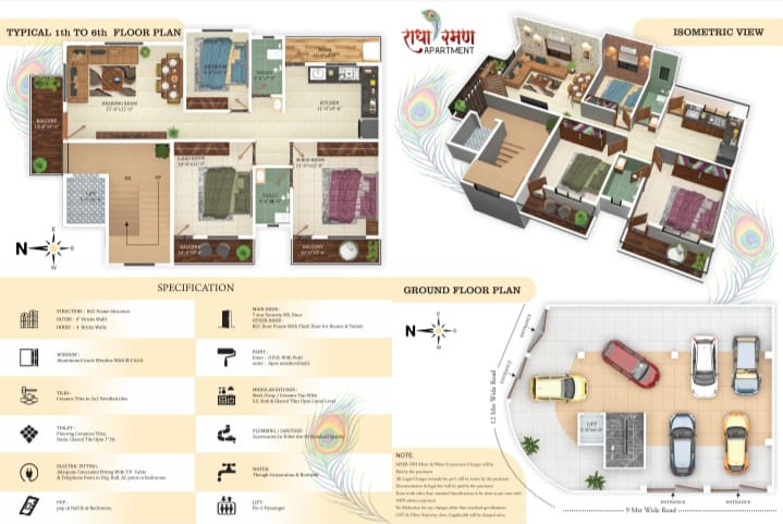 3 BHK 1625 Sq.ft. Apartment for Sale in Besa Pipla Road, Nagpur