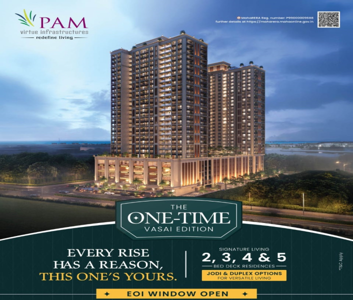 4 BHK Apartment 1265 Sq.ft. for Sale in Vasai West, Mumbai