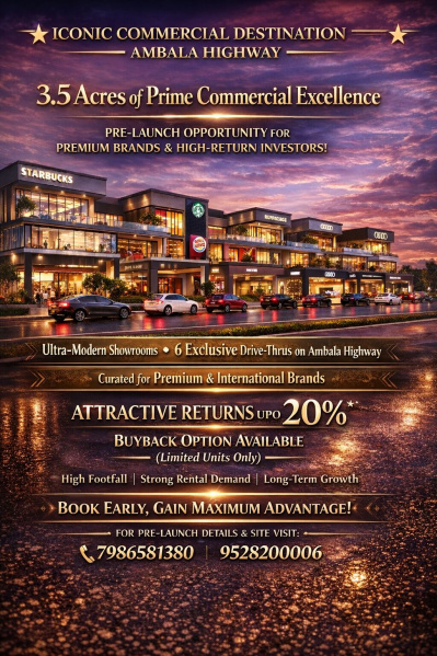  250 Sq.ft. Commercial Shop for Sale in Ambala Chandigarh Expressway