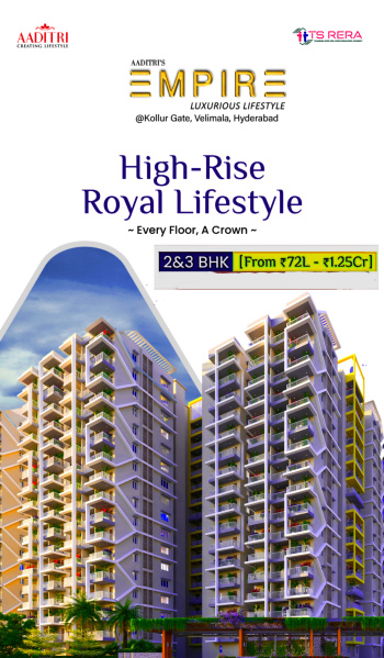 2 BHK Apartment 1000 Sq.ft. for Sale in Ameerpet, Hyderabad