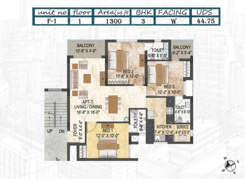 3 BHK Apartment 1300 Sq.ft. for Sale in Anna Nagar West, Chennai