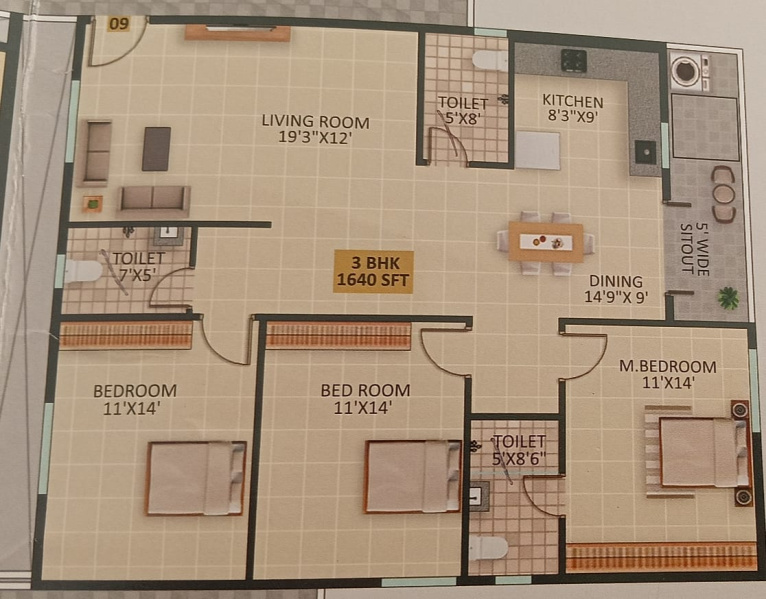 2 BHK Apartment 1155 Sq.ft. for Sale in Hoskote, Bangalore