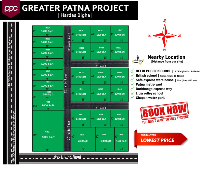  Residential Plot 48000 Sq.ft. for Sale in Bakhtiarpur, Patna