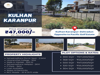  Residential Plot for Sale in Kulhan, Dehradun, 