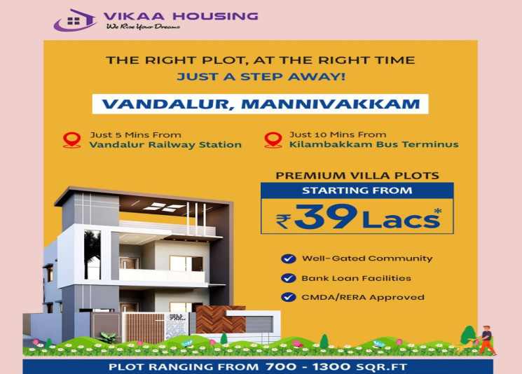  Residential Plot 750 Sq.ft. for Sale in Manivakkam, Chennai