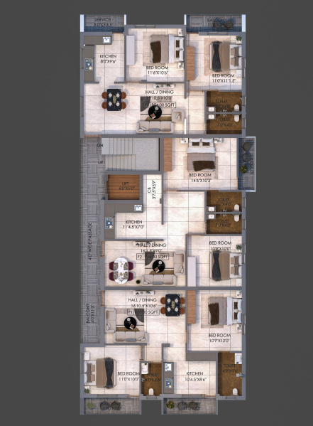2 BHK Apartment 986 Sq.ft. for Sale in Chrompet, Chennai