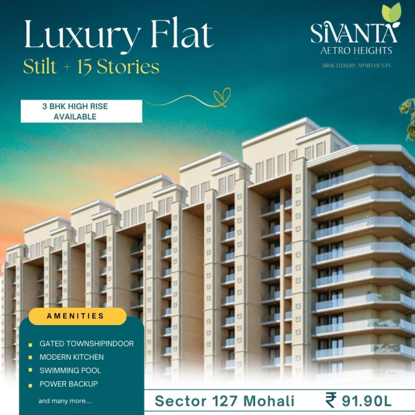 3 BHK Apartment 1300 Sq.ft. for Sale in Kharar Landran Road, Mohali