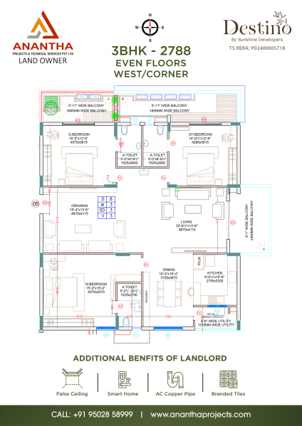 3.5 BHK 2676 Sq.ft. Builder Floor for Sale in Financial District, Nanakramguda, Hyderabad