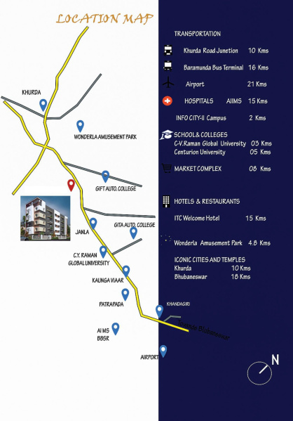 3 BHK 1767 Sq.ft. Apartment for Sale in Jharapada, Bhubaneswar