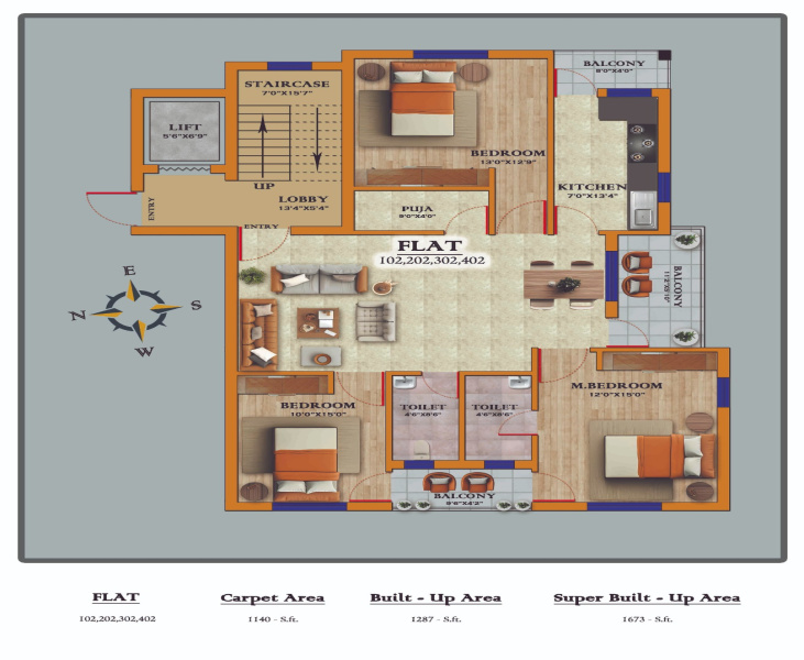3 BHK 1218 Sq.ft. Apartment for Sale in Jharapada, Bhubaneswar