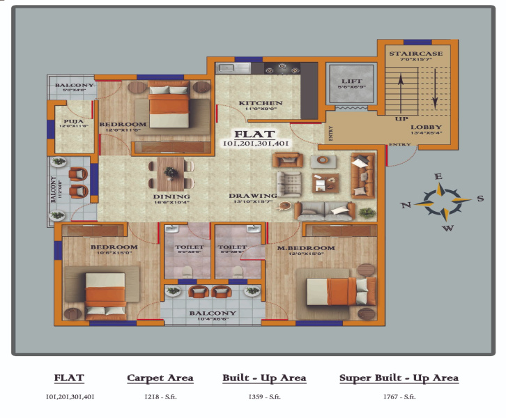 3 BHK 1218 Sq.ft. Apartment for Sale in Jharapada, Bhubaneswar