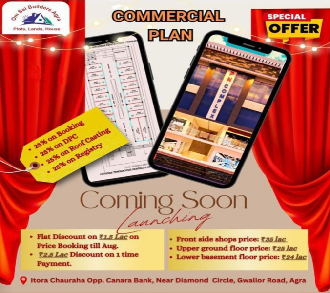  255 Sq.ft. Commercial Shop for Sale in Rohta, Agra