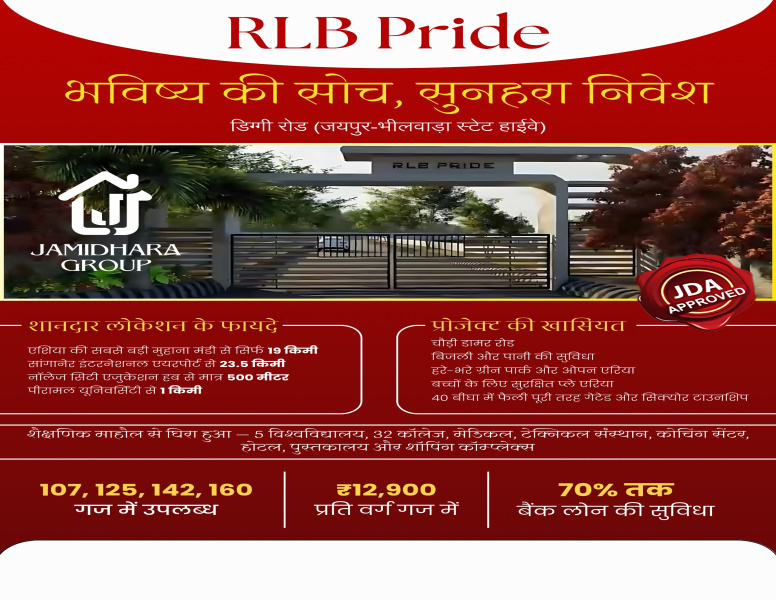  Commercial Land 125 Sq. Yards for Sale in Diggi Road, Jaipur