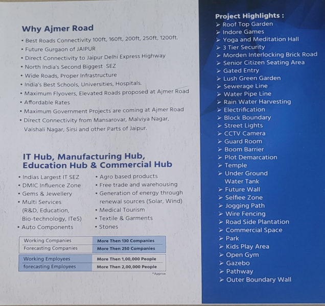  95 Sq. Yards Residential Plot for Sale in Ajmer Road, Jaipur